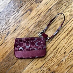 Coach Burgundy Small Wristlet New Without Tags